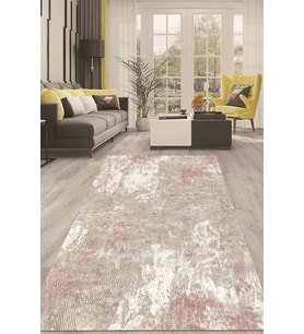 Dijital Kaymaz Taban Yıkanabilir Modern Renkli Salon Halısı Mutfak Halısı Yolluk ND-HT-369 (Pembe)