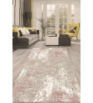 Dijital Kaymaz Taban Yıkanabilir Modern Renkli Salon Halısı Mutfak Halısı Yolluk ND-HT-369 (Pembe)