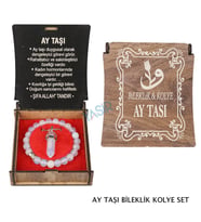 KUTULU KOLYE BİLEKLİK SETİ  AY TAŞI