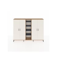 Arges Dolap 12 Raflı 4 Kapaklı 220x30x163 Çam-Aytaşı/Antrasit