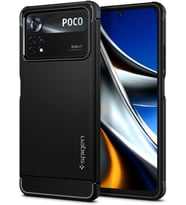 Spigen Poco X4 Pro ile Uyumlu Kılıf Rugged Armor Matte Black (Siyah)