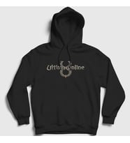 Presmono Unisex Siyah Logo Utlima Online Kapüşonlu Sweatshirt 460283tt