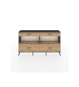 Arges Konsol 2 Raflı 4 Çekmeceli  176x30x99 Antrasit-Çam