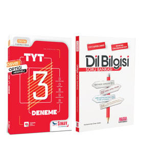 Sınav Yayınları TYT Tamamı Video Çözümlü 3 Deneme ve AKM Dil Bilgisi Soru Bankası Seti 2 Kitap