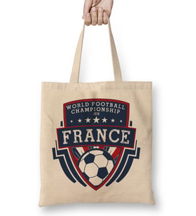 French Football France Shield World Football Championship 2018 Bez Çanta Uzun Saplı
