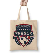 French Football France Shield World Football Championship 2018 Bez Çanta Uzun Saplı