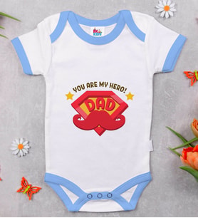 BK Kids My Hero Dad Tasarımlı Mavi Bebek Body Zıbın-1