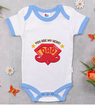 BK Kids My Hero Dad Tasarımlı Mavi Bebek Body Zıbın-1