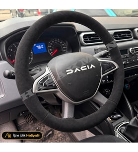 Dacia Sandero Stepway Dikme Direksiyon Kılıfı Alcantara Süet Monza Black 2021-2024