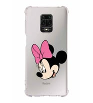 Xiaomi Redmi Note 9S Köşe Korumalı Antişok Kapak Minnie Mouse Tasarımlı Şeffaf  Kılıf