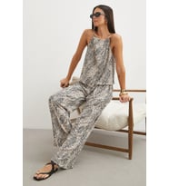 Leopar Desenli İpli Pantolon