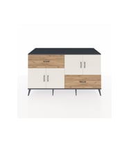 Kronos Konsol 3 Raflı 2 Çekmeceli 4 Kapaklı 176x59x99 Antrasit-Aytaşı/Çam
