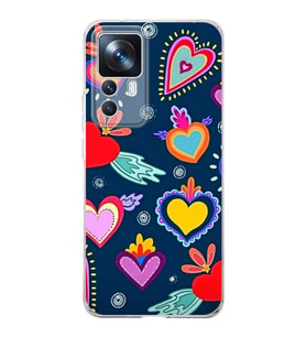 PrintiFy Xiaomi Mi 12T ile Uyumlu Retro Color 3  Kamera Korumalı Şeffaf  Kılıf