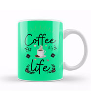 Coffee İs My Life   Funny Coffee Drinks Lover Gift Quote Kupa Bardak Porselen