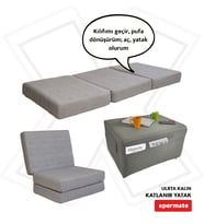 Katlanır Yatak Katlanabilir Sünger Yer Yatağı Tek Kişilik Misafir Yatağı 80x180x14 Gri Ultra Kalın