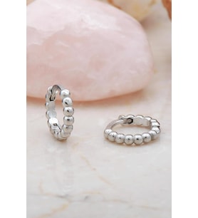 12 mm Toplu Halka Rodyumlu Gümüş Küpe 5456