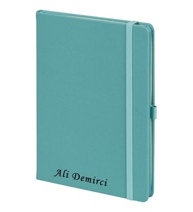 Kenarları Renkli İç Cepli Tarihsiz Defter (Turkuaz)