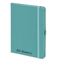 Kenarları Renkli İç Cepli Tarihsiz Defter (Turkuaz)
