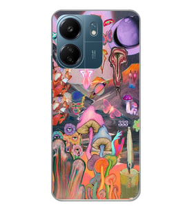 Xiaomi Redmi 13C Uyumlu Aesthetic Desenli Şeffaf Telefon Kılıfı