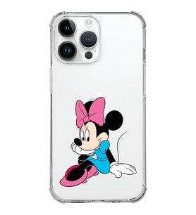 Apple iPhone 14 Pro Uyumlu Köşe Korumalı Antişok Kapak Minnie Mouse Tasarımlı Şeffaf  Kılıf