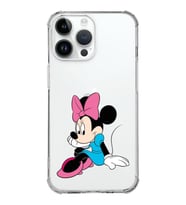 Apple iPhone 14 Pro Uyumlu Köşe Korumalı Antişok Kapak Minnie Mouse Tasarımlı Şeffaf  Kılıf