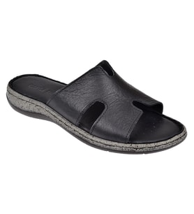 Castle Black Hakiki Deri Comfort Kadın Terlik CB-22404 SİYAH