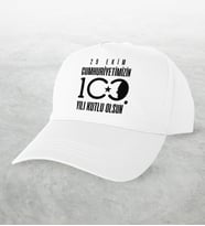BK Gift 100. Yıl Hatırası Beyaz Şapka-4, 29 Ekim Hediyesi, Cumhuriyet Bayramı, 100.Yıl Hediyesi