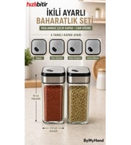 ByMyHand Cam Ev Lokanta ve Restoran İçin Tuzluk ve Karabiberlik 2'li Set