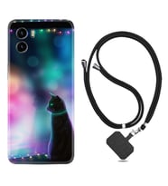 Vivo Y15S Y32 Y33S Y51 Y53S Kılıf Boyun Askılı Silikon Window Cat 1787