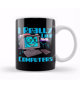 I Really Like Computers Nerdy Tech Guy Geek Kupa Bardak Porselen