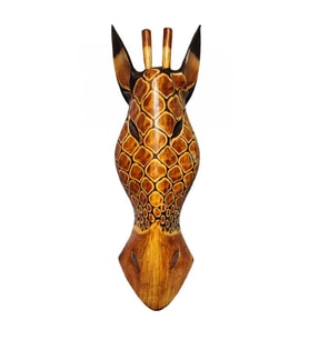 Ahşap Zürafa Mask 50 cm Duvar Dekoru (Karışık)