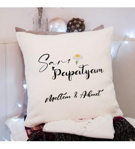 Sarı Papatyam Tasarımlı Yastık Kişiye Özel
