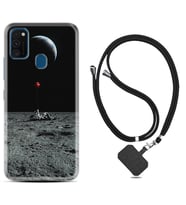 Samsung M21 M22 M23 M30 M31S M32 Kılıf Boyun Askılı Silikon Astronoot Red Baloon 1608