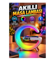 15W Kablosuz Hızlı Şarjlı Akıllı Masa Lambası – RGB Aydınlatma ve Müzik Özellikli