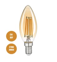 4W Rustik Ampul 2700K (Amber Işık) E14 Duy (Sarı)