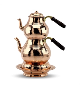 4.3 Lt Battal Dövme Bakır Çaydanlık ve Isıtıcı
