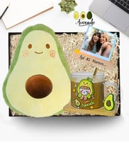 Kişiye Özel Fotoğraflı 3D Polar Avokado Yastık & Avokado Biblolu Kupa Bardak Seti