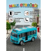 Oyuncak Otobüs Kapıları Açılabilen Sürtmeli Pilsiz Güvenli Minibüs Araba