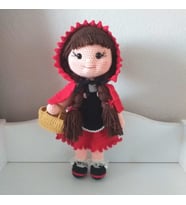 Kırmızı Başlıklı Kız Bebek Amigurumi Organik Oyuncak