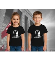 Unisex Ay Yıldızlı T-Shirt 19 Mayıs 29 Ekim 23 Nisan 10 Kasım Atatürk Çocuk Tişört (Siyah)