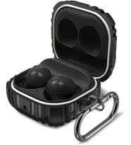 Samsung Galaxy Buds Live için Kılıf Military Darbe Emici + Askılık Siyah [Buds Live ile Uyumlu Kılıf - Siyah]