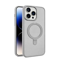 Coverzone iPhone 17 Pro ile Uyumlu Mat Transparan PhaqntomRing MagSafe Destekli Standl? K?l?f, Kamera Lens Hediyeli Darbe Emici ??k Tasar?m Titanyum