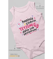 Teyzeye Özel Sıfır Kollu Bebek Zıbını %100 Pamuk