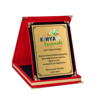 Kişiye Özel Kimya Öğretmeni Tasarımlı Kadife Plaket