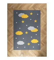 MEKTA HOME BEBEK VE ÇOCUK ODASI Bulut ve Yıldız Desenli Halı