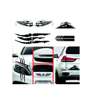 Oto Dikiz Kanat Monster Pençe Bagaj Sticker Siyah 4 Lü Paket