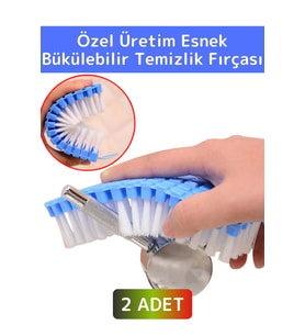Özel Dayanıklı Ultra Esnek Bükülebilir Sert Zemin Musluk Mutfak Banyo Askılı Temizlik Fırçası 2 Adet