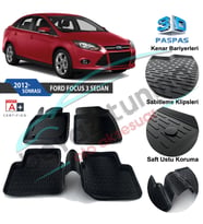 Ford Focus 3 Havuzlu 3D Paspas Niken Siyah 2012-2015