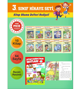 3.Sınıflar İçin Okumayı Sevdiren 10 lu Hikaye Seti 6 (Kitap Okuma Defteri Hediyeli)