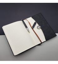 Mobgift Düğme Detaylı Tarihsiz Deri Defter Kalem Seti